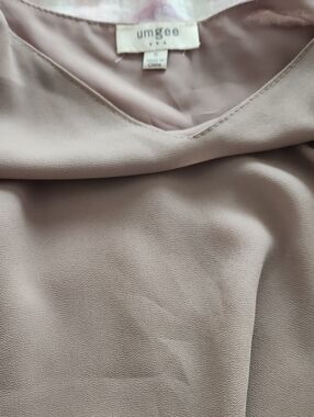 Umgee Dusty Beige Flowy V Neck Camisole Top